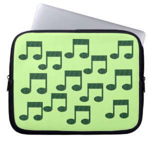 Groene Muzieknoten laptophoes Laptop Sleeve