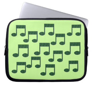 Groene Muzieknoten laptophoes Laptop Sleeve