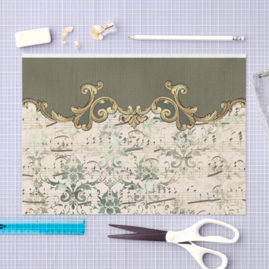  groene Muzieknoten ontkoppeling Tissuepapier (Craft)