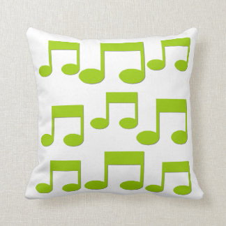 Groene Muzieknoten Thema Pillow Cushion Kussen