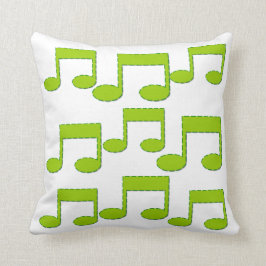 Groene Muzieknoten Thema Pillow Cushion Kussen
