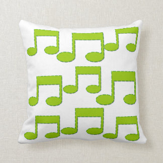 Groene Muzieknoten Thema Pillow Cushion Kussen