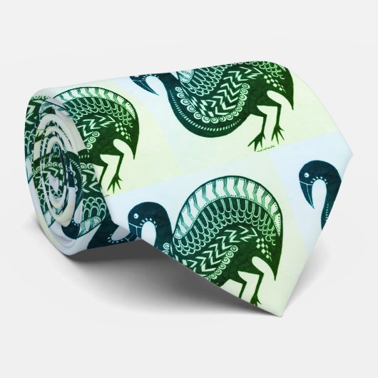 Groene Myceense Grieks geïnspireerde Vogel Stropda Stropdas (Opgerold)