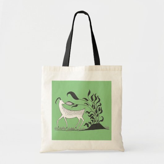 Groene Myceense Griekse geïnspireerde geit Canvas Tote Bag (Voorkant)