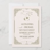  Groene Mystieke Botanische Bruiloft Kaart (Voorkant)