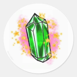 Groene mystieke stralende edelsteen sticker