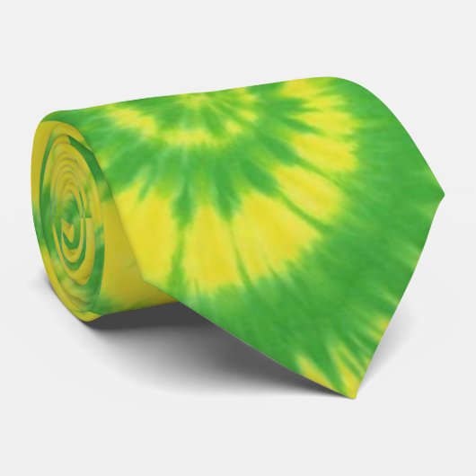 Groene n gele stropdas kleurstof stropdas (Opgerold)