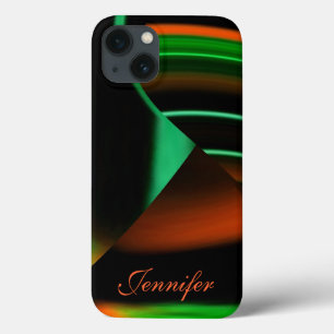 Groene N Oranje Strepen N Vormen iPad Hoes *