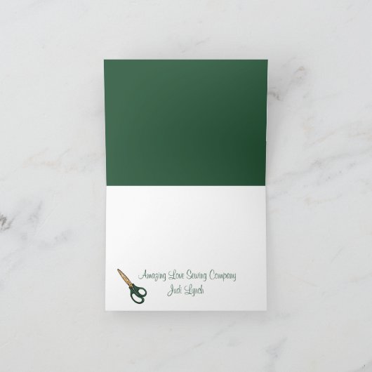 Groene naaimachine Dank je Kaart (Binnen)