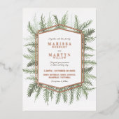 Groene naalden met groene naalden voor oliewinning folie uitnodiging (Voorkant)