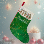 Groene naam Marching Quirky Christmas Reindeer Kleine Kerstsok