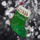 Groene naam Marching Quirky Christmas Reindeer Kleine Kerstsok