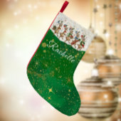 Groene naam Marching Quirky Christmas Reindeer Kleine Kerstsok