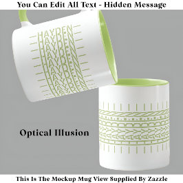 Groene Naam Verborgen Bericht Trendy Mok 121G Mode