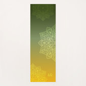Groene naar Gele Gradiënt Asymmetrische Mandala Yogamat (Voorkant)