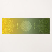 Groene naar gele gradiënt mandala met naam yogamat (Voorkant (horizontaal))