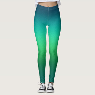 Groene naar Teal Verlopende Broek Ombre Sportieve Leggings