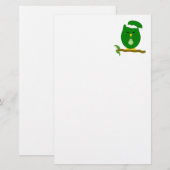 Groene Nachtuilontwerp Briefpapier (Voorkant / Achterkant)
