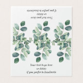 Groene naderende eucalyptus verlaat tafelplaatsing kaart (Buitenkant ongevouwen)