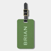 Groene namaakleren textuur gepersonaliseerde typog bagagelabel (Voorkant verticaal)