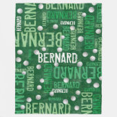 Groene Namen en Golfballen Fleece Deken (Voorkant)