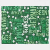 Groene Namen en Golfballen Fleece Deken (Voorkant (Horizontaal))