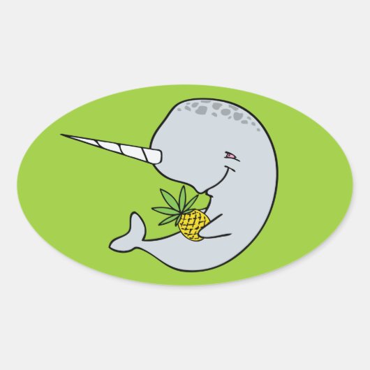 Groene Narwhal Stickers (Voorkant)