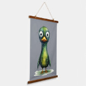 Groene nat Angry Abstract Duck Hangend Wandkleed (Gebogen)