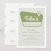 Groene Nationale Parken Teken Verjaardag Uitnodigi Kaart (Voorkant / Achterkant)