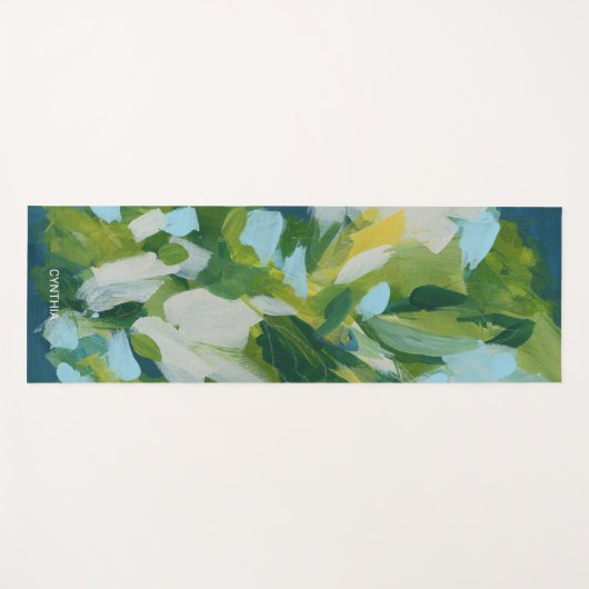 Groene Natuur Abstract Expressionisme Yogamat (Voorkant (horizontaal))