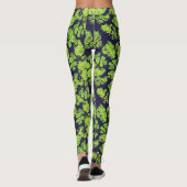 Groene Natuur Acryl Paint Leaf Leggings (Achterkant)