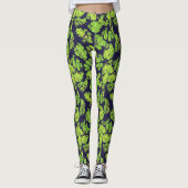 Groene Natuur Acryl Paint Leaf Leggings (Voorkant)