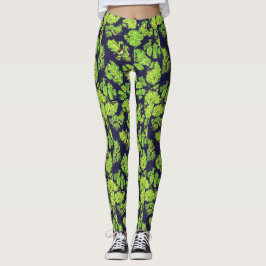 Groene Natuur Acryl Paint Leaf Leggings