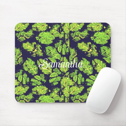 Groene Natuur Acryl Paint Leaf Muismat (Met muis)