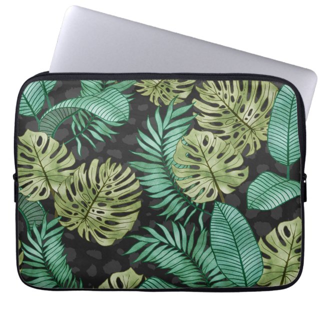 Groene natuur bladeren laptop sleeve (Voorkant)