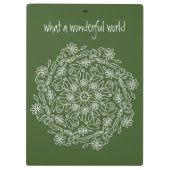 Groene Natuur Bloemen Mandala Art Doodle Flowers Klembord (Achterkant)