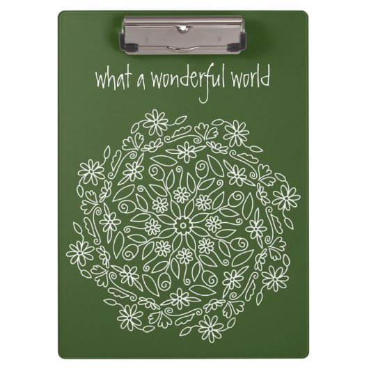 Groene Natuur Bloemen Mandala Art Doodle Flowers Klembord (Voorkant)