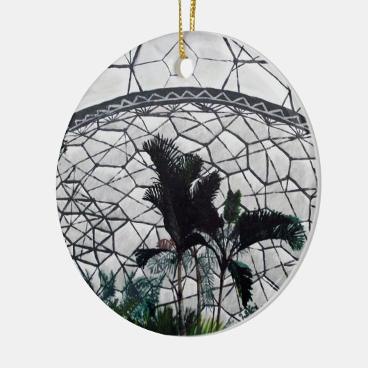 Groene Natuur Dome Ceramic Square Ornament (Links)