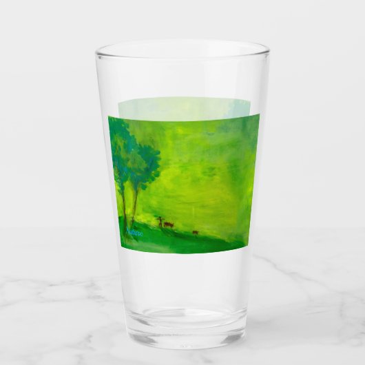 Groene natuur Glass Cup Glas (Voorkant)