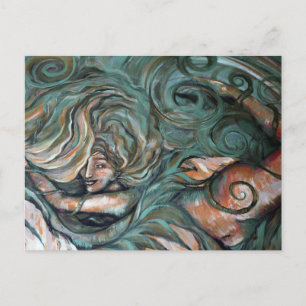 Groene Natuur Goddess Floral Green Garden Witch Briefkaart