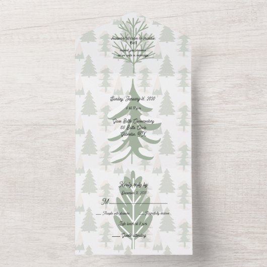 Groene Natuur in de buitenlucht All In One Uitnodiging (Binnen)