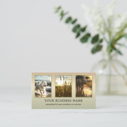 Groene Natuur Milieu QR Foto Visitekaartje (Staand voorkant)