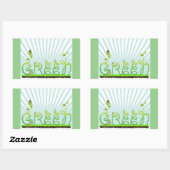 Groene Natuur Typografie Milieuvriendelijk Rechthoekige Sticker (Vel)