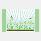 Groene Natuur Typografie Milieuvriendelijk Rechthoekige Sticker (Voorkant)