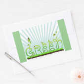 Groene Natuur Typografie Milieuvriendelijk Rechthoekige Sticker