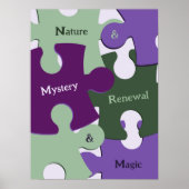 Groene Natuur Vernieuwing Paarse Mystery Magic Jig Poster (Voorkant)