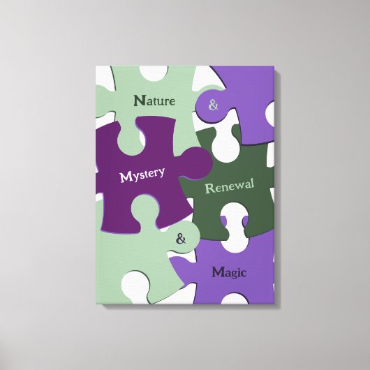 Groene Natuur Vernieuwing Paarse Mystery Magic Puz Canvas Afdruk (Voorkant)