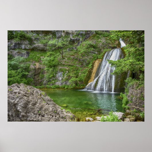 Groene Natuur Waterfall Poster (Voorkant)