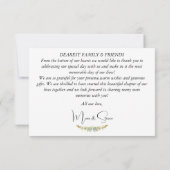 Groene natuurlijke eucalyptus bloemblaadjes bruilo bedankkaart (Achterkant)