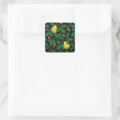 -groene natuurlijke fruitboom vierkante sticker (Tas)